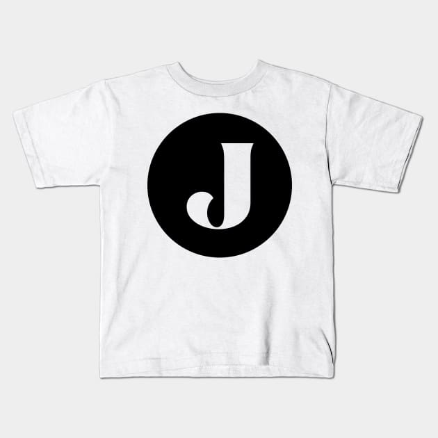 J (Letter Initial Monogram) Kids T-Shirt by n23tees